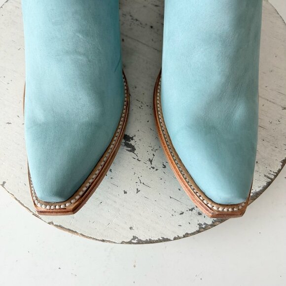 Lane EMMA JANE Womens Cowboy Bootie 8 Western Blue Cowgirl Short Boots Snip Toe - Picture 6 of 9